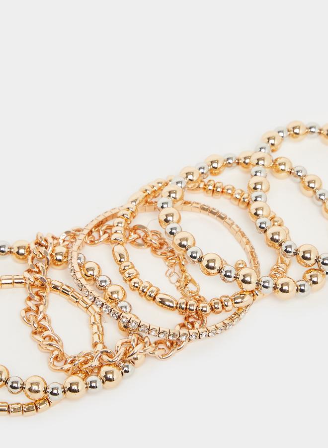 Styli Pack of 7 - Gold Beaded Bracelet - Image 1